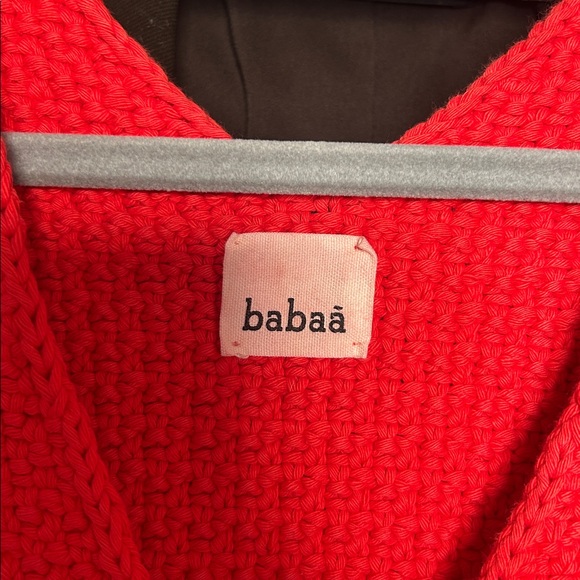 Babaa Bright Red Chunky Knit V-Neck Sweater Vest - Picture 2 of 9